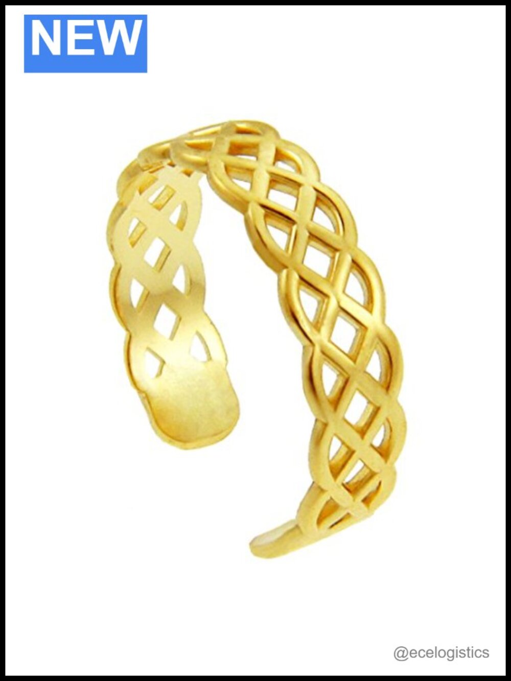 10K Yellow Gold Celtic Trinity Knot Eternity Band Adjustable Toe Ring